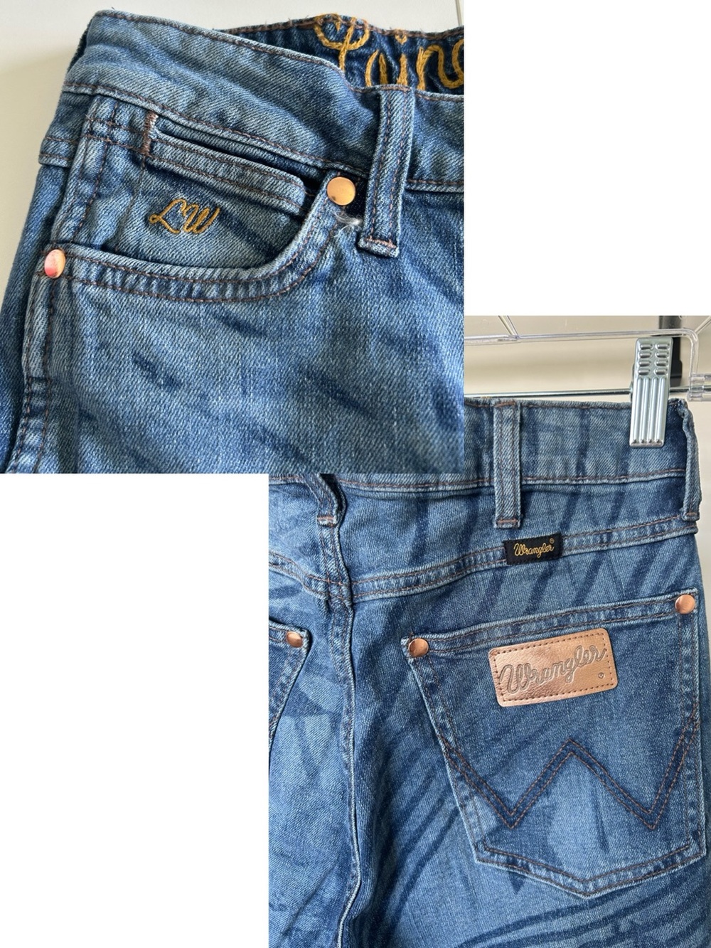 Wrangler Lainey Wilson Rockstar Stars Stripes Bell Bottom Denim Jeans Womens S - Picture 5 of 7